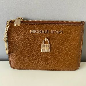 Michael Kors zip card case wallet with key ring